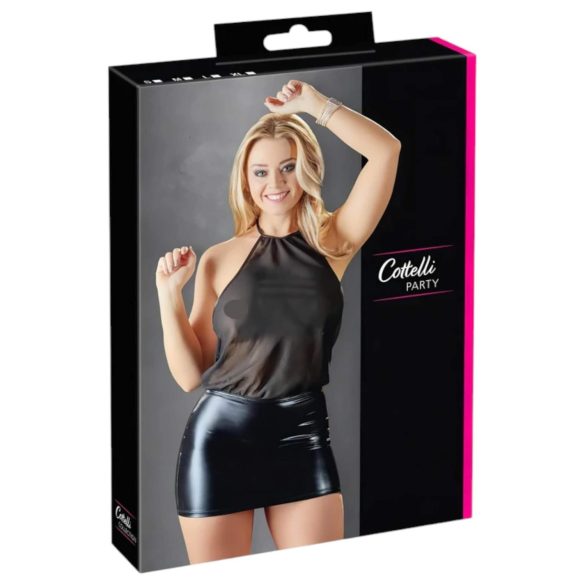 Cottelli - vestido chiffon brilhante (preto) - L