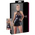 Cottelli - vestido minissaia renda brilhante com colarinho - preto - M