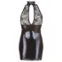 Cottelli - vestido minissaia renda brilhante com colarinho - preto - M