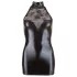 Cottelli - vestido minissaia renda brilhante com colarinho - preto - L