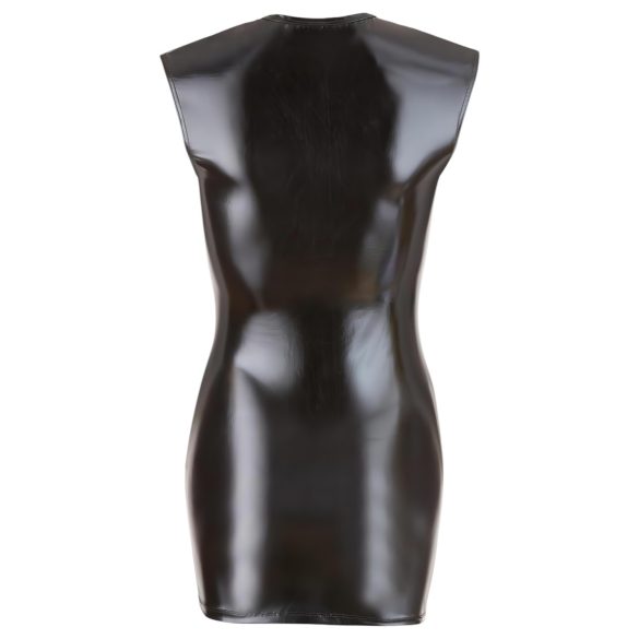 Cottelli - vestido curto sem mangas - vinil brilhante - preto