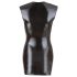 Cottelli - vestido curto sem mangas - vinil brilhante - preto