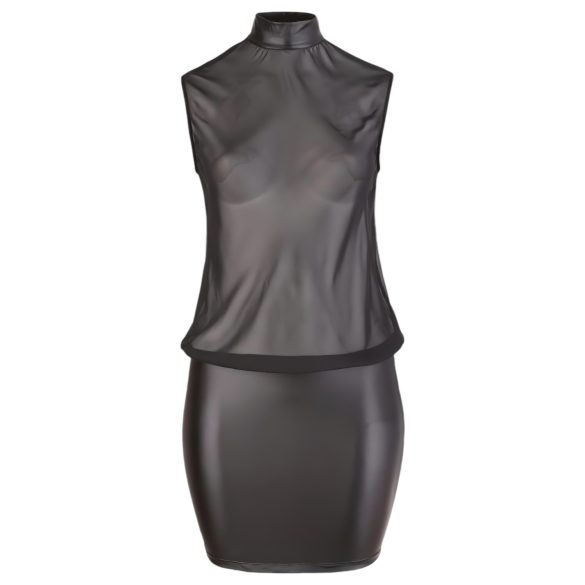 Cottelli Plus Size - vestido chiffon brilhante - preto - 3XL