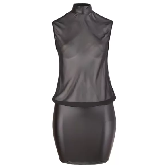 Cottelli Plus Size - vestido chiffon brilhante - preto - 3XL
