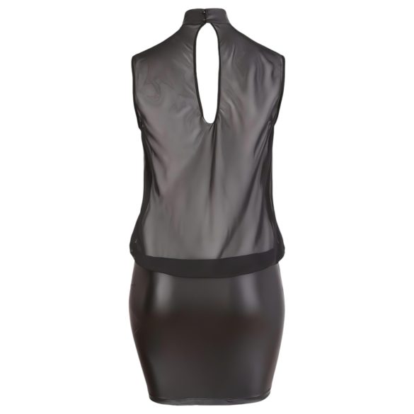 Cottelli Plus Size - vestido chiffon brilhante - preto - 3XL