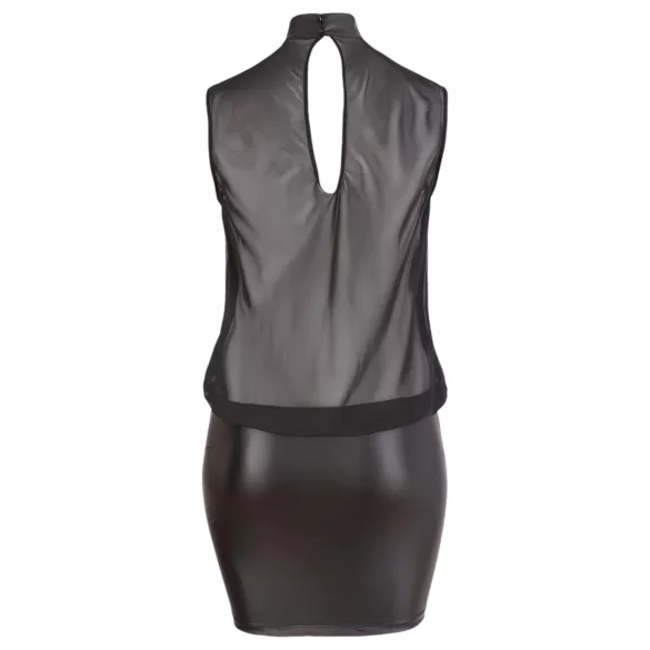 Cottelli Plus Size - vestido chiffon brilhante - preto - 3XL
