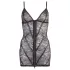 Cottelli - vestido de renda com listras brilhantes - preto - XL