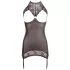 Abierta Fina - minivestido sexy - tecido brilhante preto - L