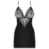 Obsessive - vestido com tiras e tanga com strass - preto