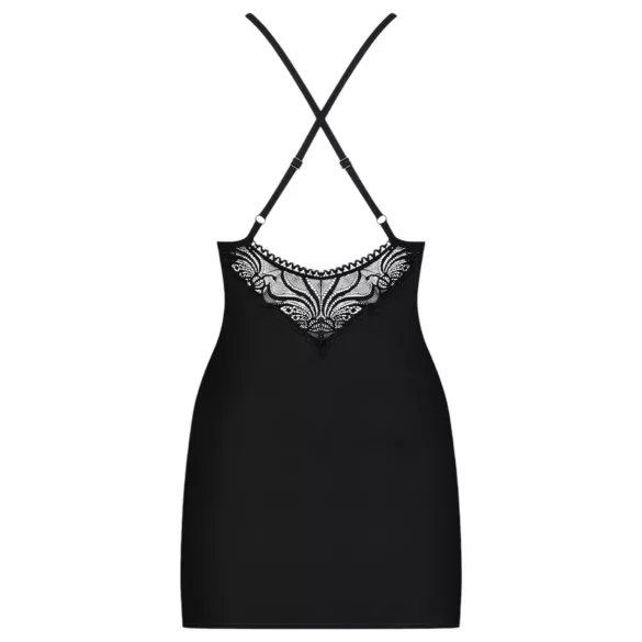 Obsessive - vestido com tiras e tanga com strass - preto