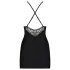 Obsessive - vestido com tiras e tanga com strass - preto