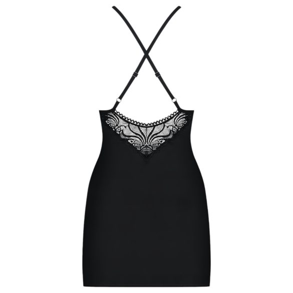 Obsessive - vestido com tiras e tanga com strass - preto - L/XL