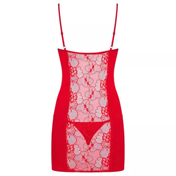 Obsessive Heartina - camisola sexy com tanga - vermelho - L/XL