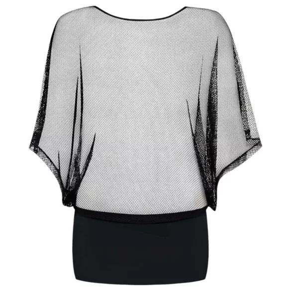 Obsessive Punker - minivestido transparente com fio dental - preto