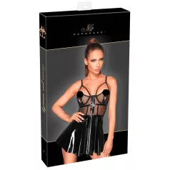 Noir - vestido vinil com rede - preto - M