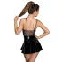 Noir - vestido vinil com rede - preto - XL