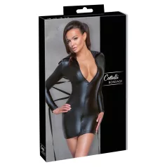   Cottelli Bondage - Vestido fetiche brilhante com algema - preto - M