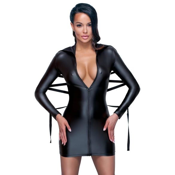 Cottelli Bondage - Vestido fetiche brilhante com algema - preto - L