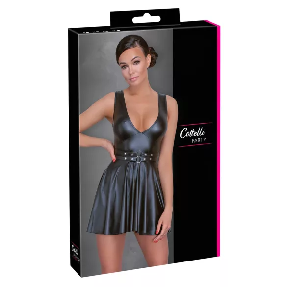 Cottelli - vestido plissado com cinto - preto - L