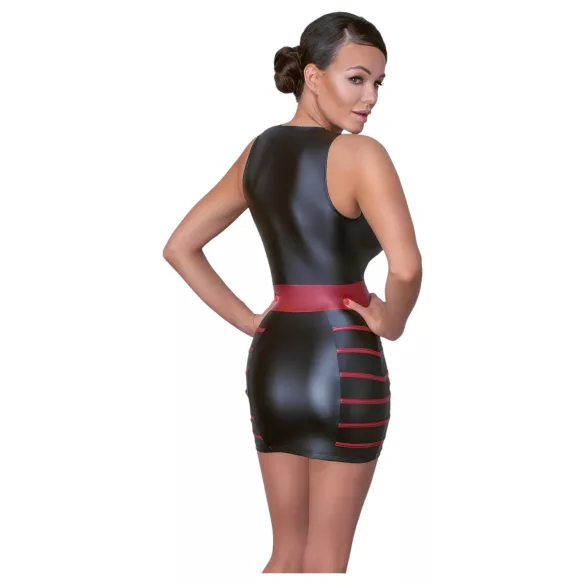 Cottelli Party - Listrado, Ajustado ao Corpo (Preto-Vermelho)