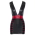 Cottelli Party - Listrado, Ajustado ao Corpo (Preto-Vermelho) - XL