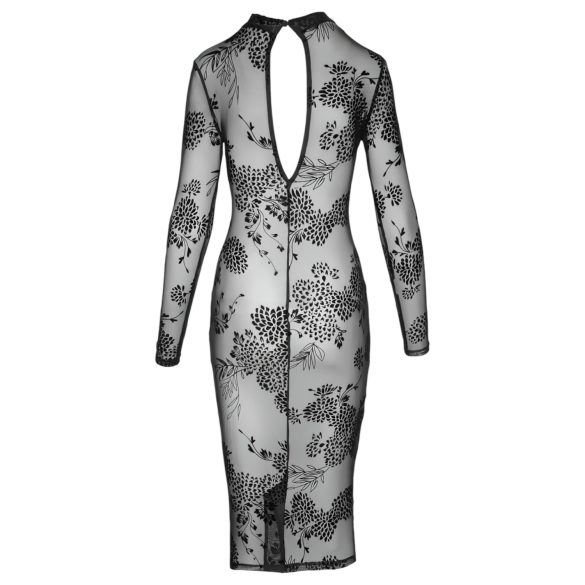 Noir - vestido transparente floral, manga longa (preto) - M