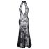 Noir - vestido longo transparente floral (preto) - M
