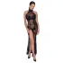 Noir - vestido longo transparente floral - preto - L