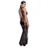Noir - vestido longo transparente floral - preto - L
