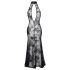 Noir - vestido longo transparente floral - preto - L