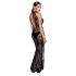Noir - vestido longo transparente floral (preto) - XL