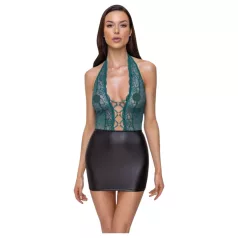   Cottelli - vestido rendado brilhante com cordões (preto‑verde)