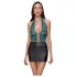 Cottelli - vestido rendado brilhante com cordões (preto‑verde)