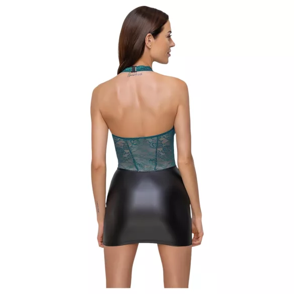 Cottelli - vestido rendado brilhante com cordões (preto‑verde)