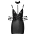 Cottelli Bondage - vestido minissaia brilhante com coleira - preto - L