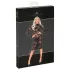Noir - vestido preto de manga longa com toque rosado