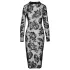 Noir - vestido preto de manga longa com toque rosado