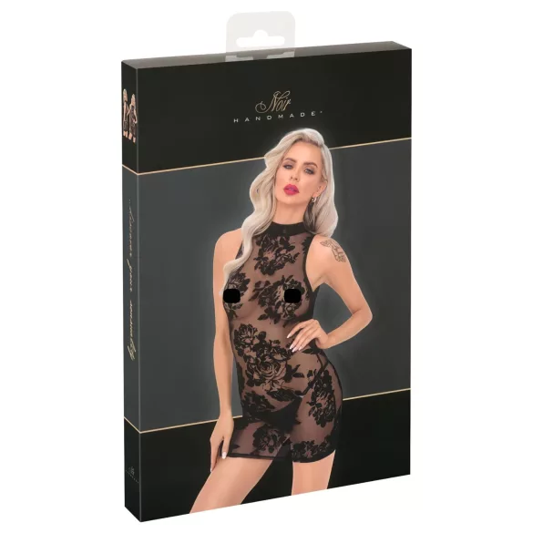 Noir - Vestido mini sem mangas com toque de rosa (preto) - M