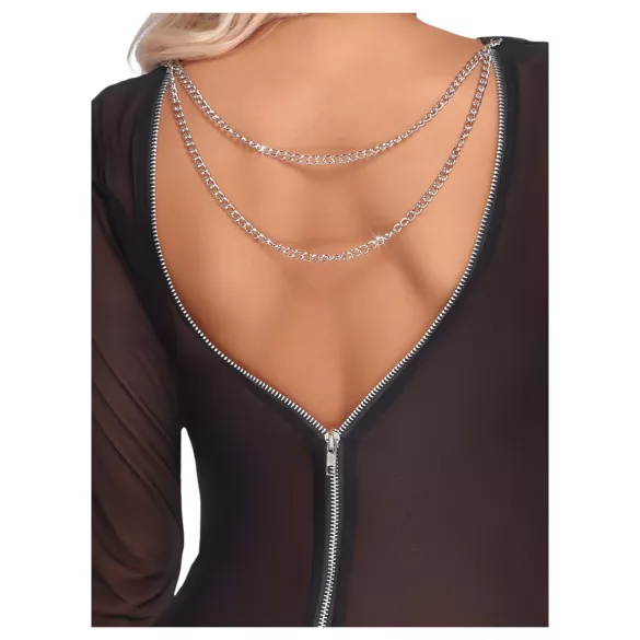 Cottelli Party - vestido transparente com zíper - preto - L