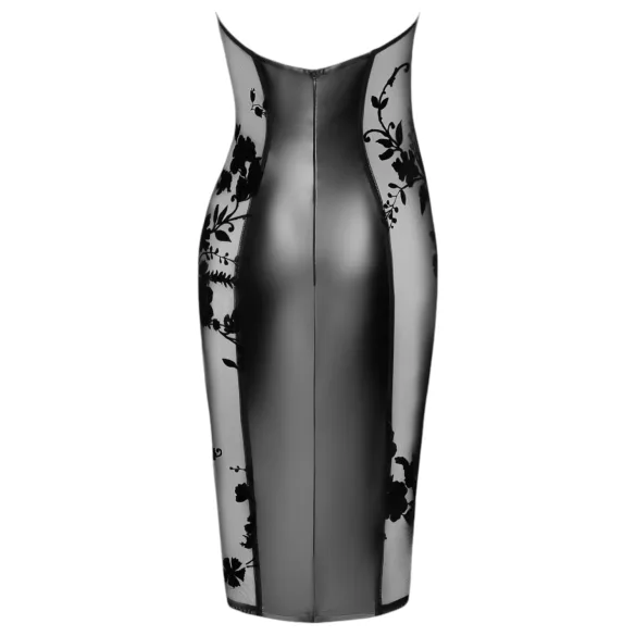Noir - vestido brilhante com colarinho (preto) - M