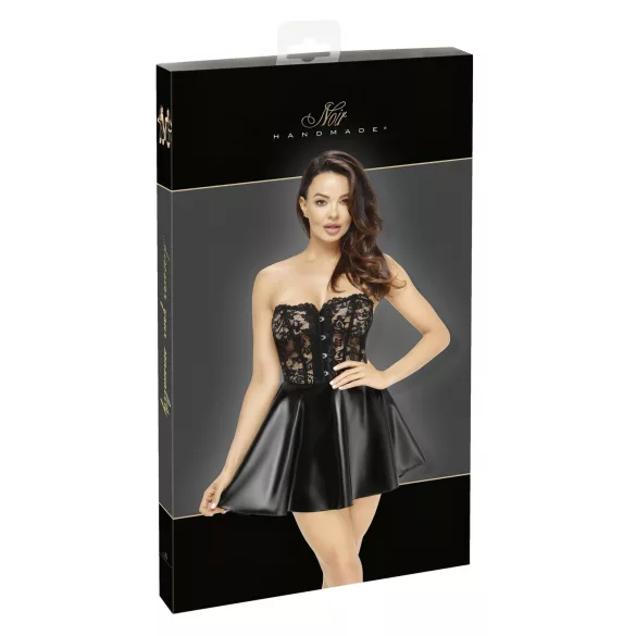 Noir - minivestido sexy com renda e brilho - preto