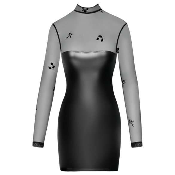 Noir - vestido transparente brilhante - preto