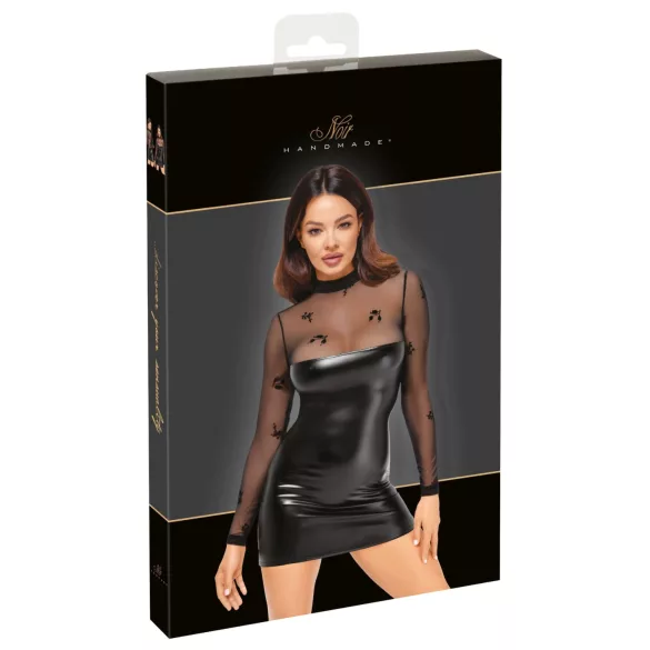 Noir - vestido transparente brilhante - preto - M