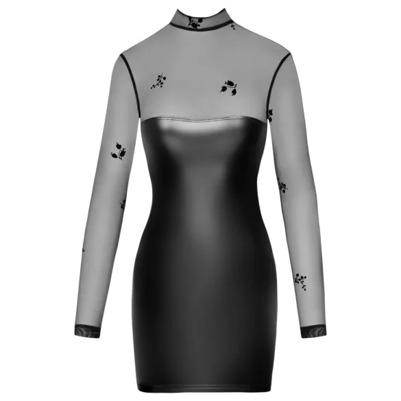 Noir - vestido transparente brilhante - preto - L