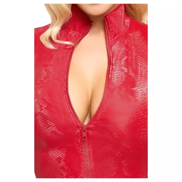 Cottelli - vestido curto sensual - estampa de cobra - vermelho - L