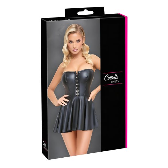 Cottelli - vestido curto brilhante com saia plissada - preto