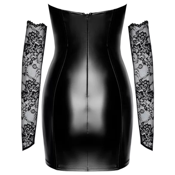 Noir - vestido brilhante com renda (preto) - M