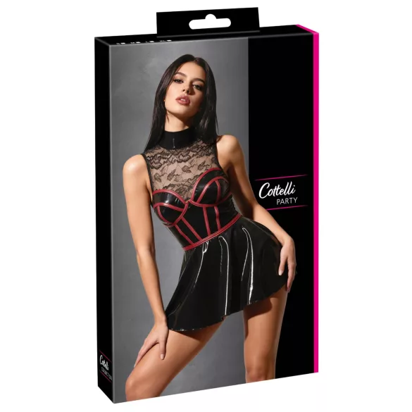 Cottelli - minivestido rendado tipo espartilho (preto) - M