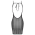 Cottelli - minivestido listrado com fios prateados (preto) - S-L