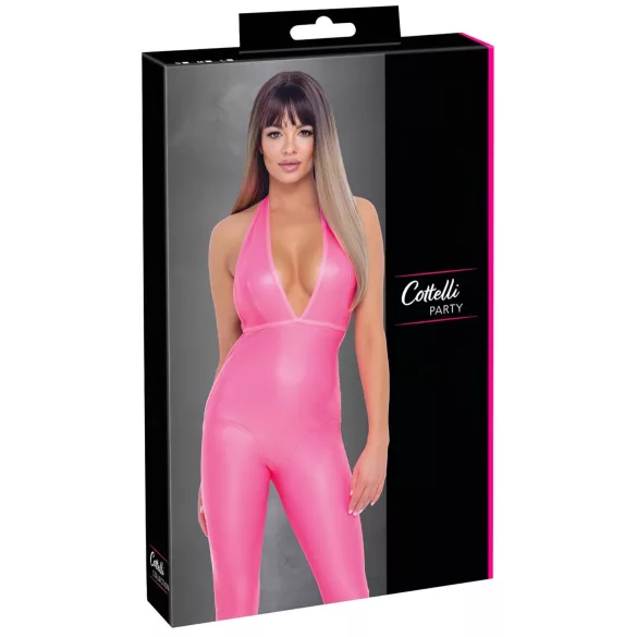 Cottelli Party - macacão com decote traseiro profundo (rosa)